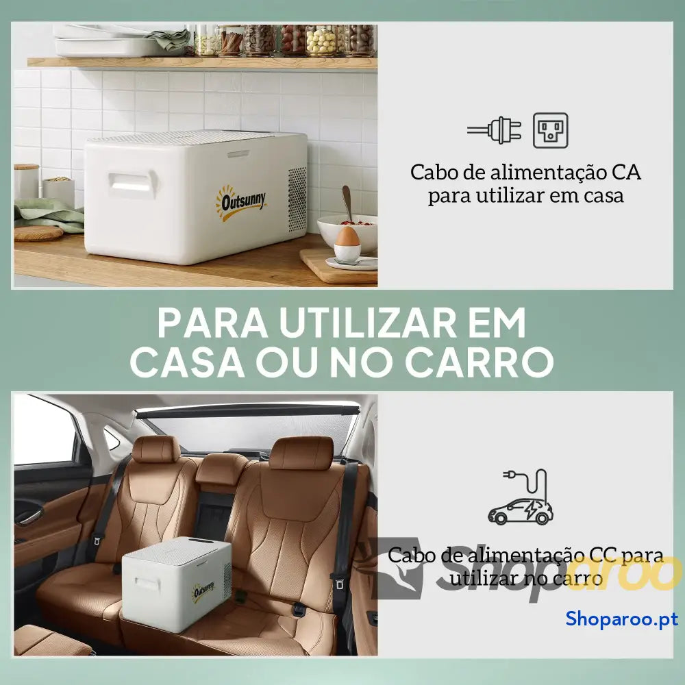 Geleira portátil elétrica 16,8L com compressor e ecrã digital