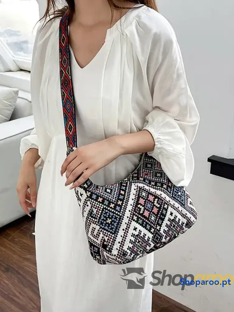 Geometric Adjustable Strap Crossbody Bag
