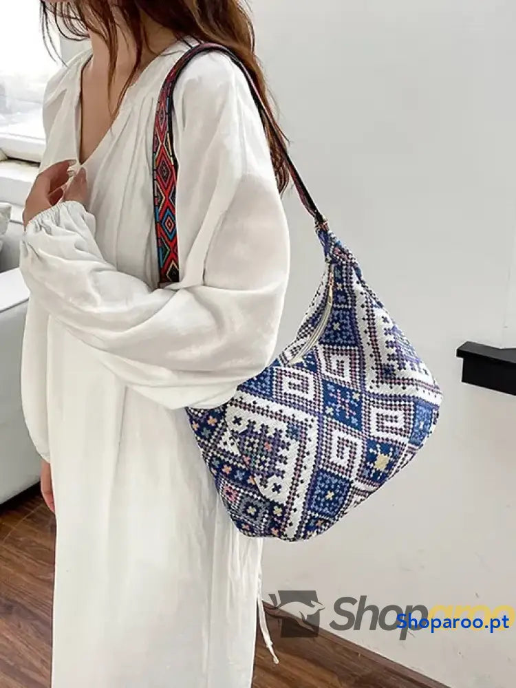 Geometric Adjustable Strap Crossbody Bag