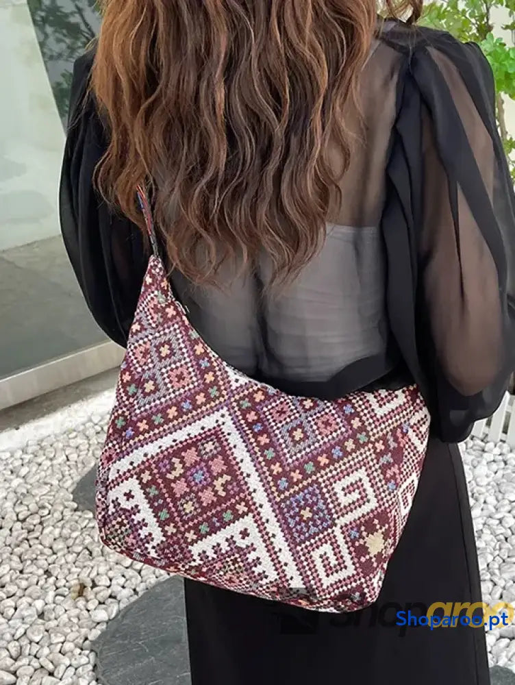 Geometric Adjustable Strap Crossbody Bag
