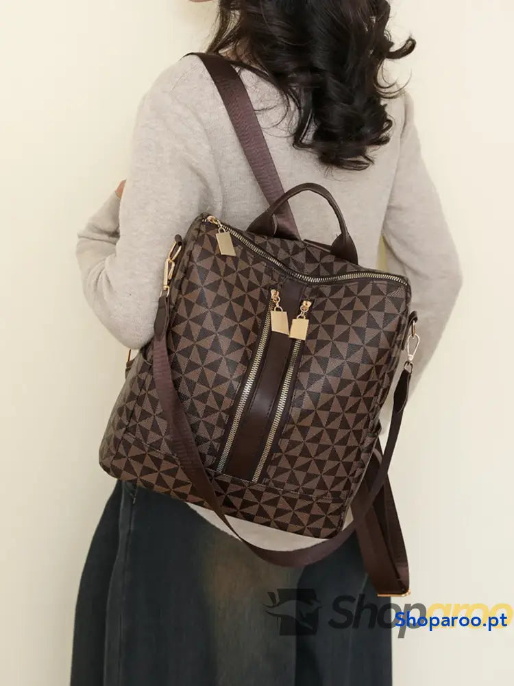 Geometric Pattern Backpack Bag