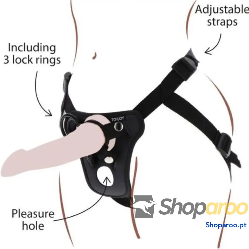 GET REAL ARNÊS DE PRAZER STRAP ON PRETO