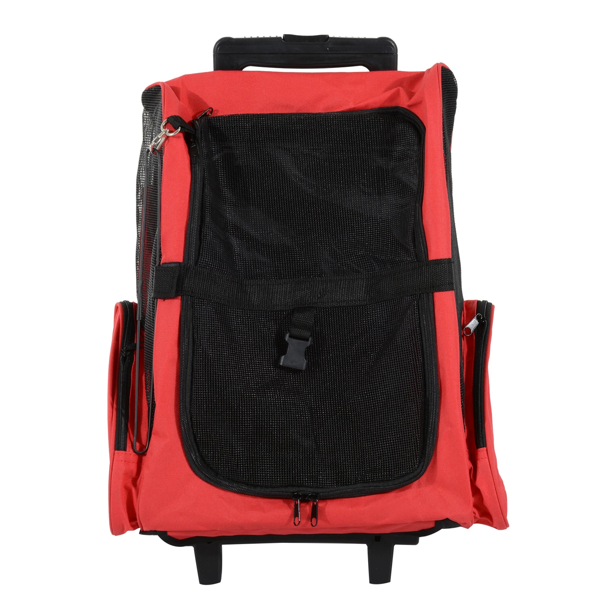 Transportadora 2 em 1 para Animais de Estimação Mochila e Carrinho Vermelha