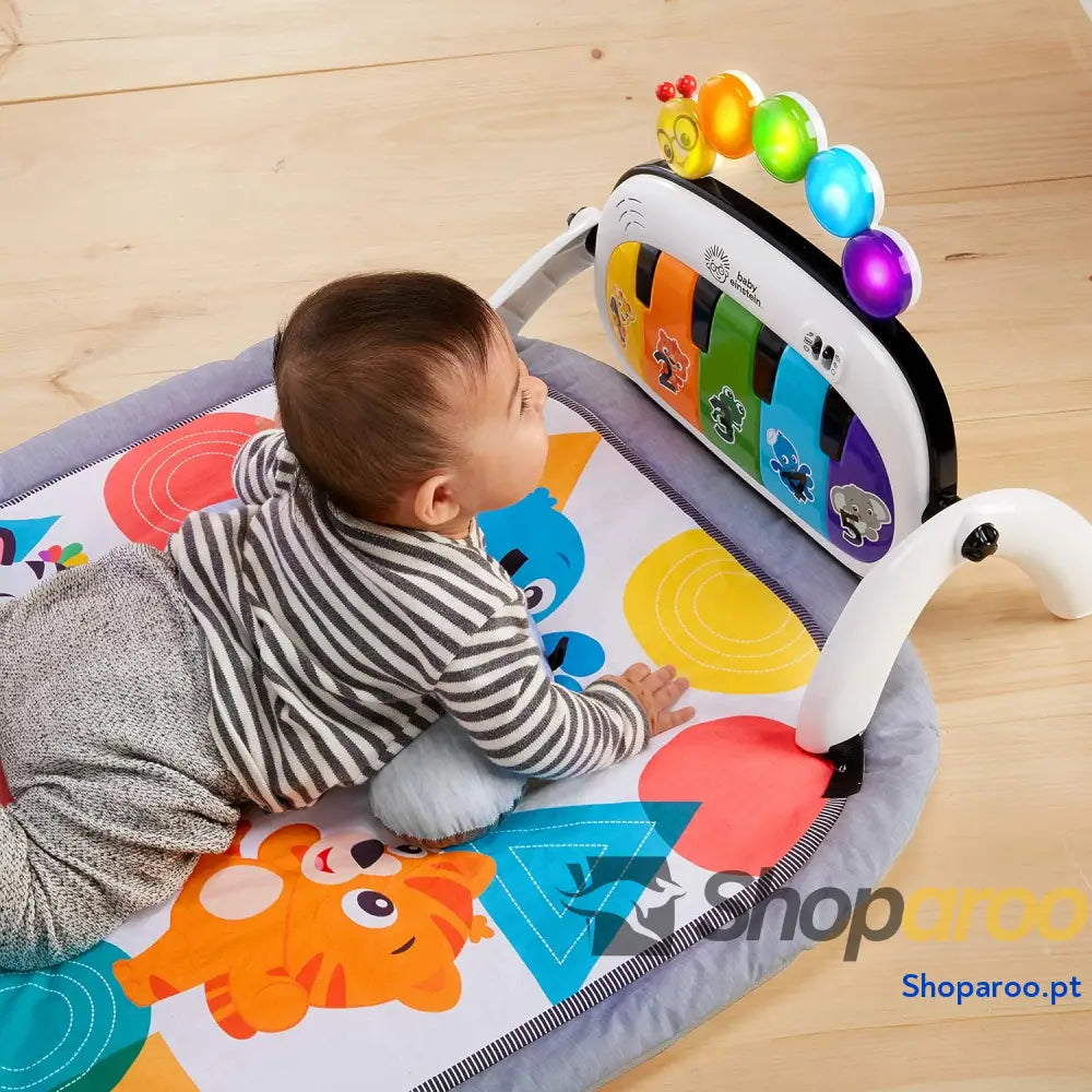 Ginásio musical para bebés 4 em 1 Kickin’ Tunes com piano mais de 70 sons 25 minutos música e luzes arco brincar 7