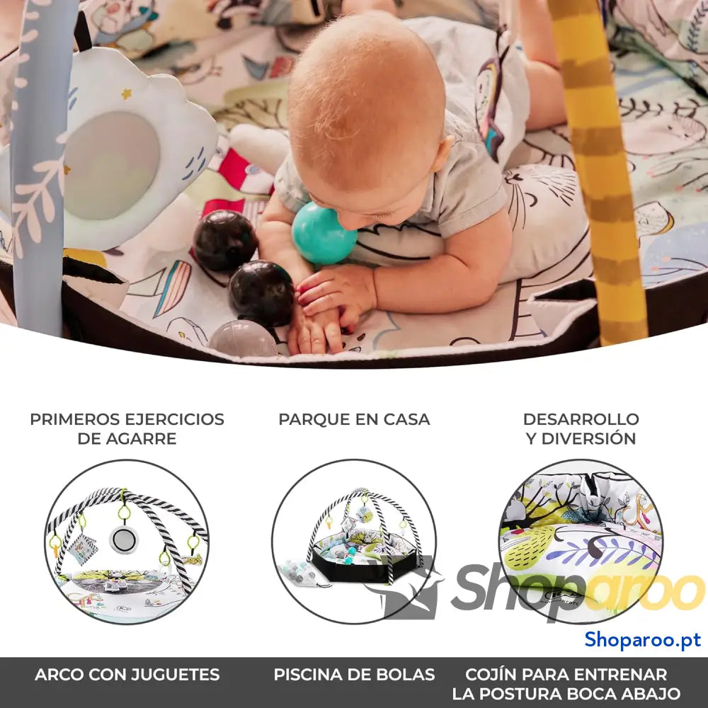 Ginásio para bebé tapete crianças de 7 brinquedos 20 bolas 2 arcos com acessórios multifuncional piscina seca