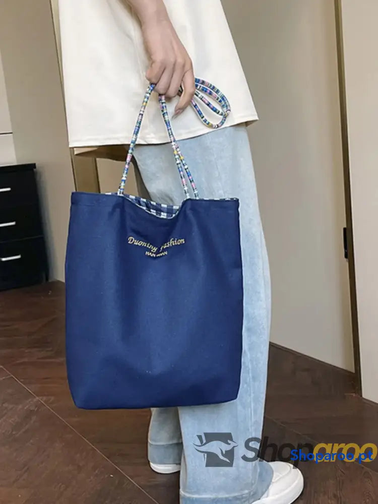 Gingham Pattern Tote Bag