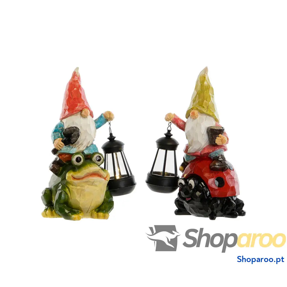 Gnomos de jardim Home ESPRIT Vermelho Verde Multicolor 20 x 17,8 x 32 cm (2 Unidades)