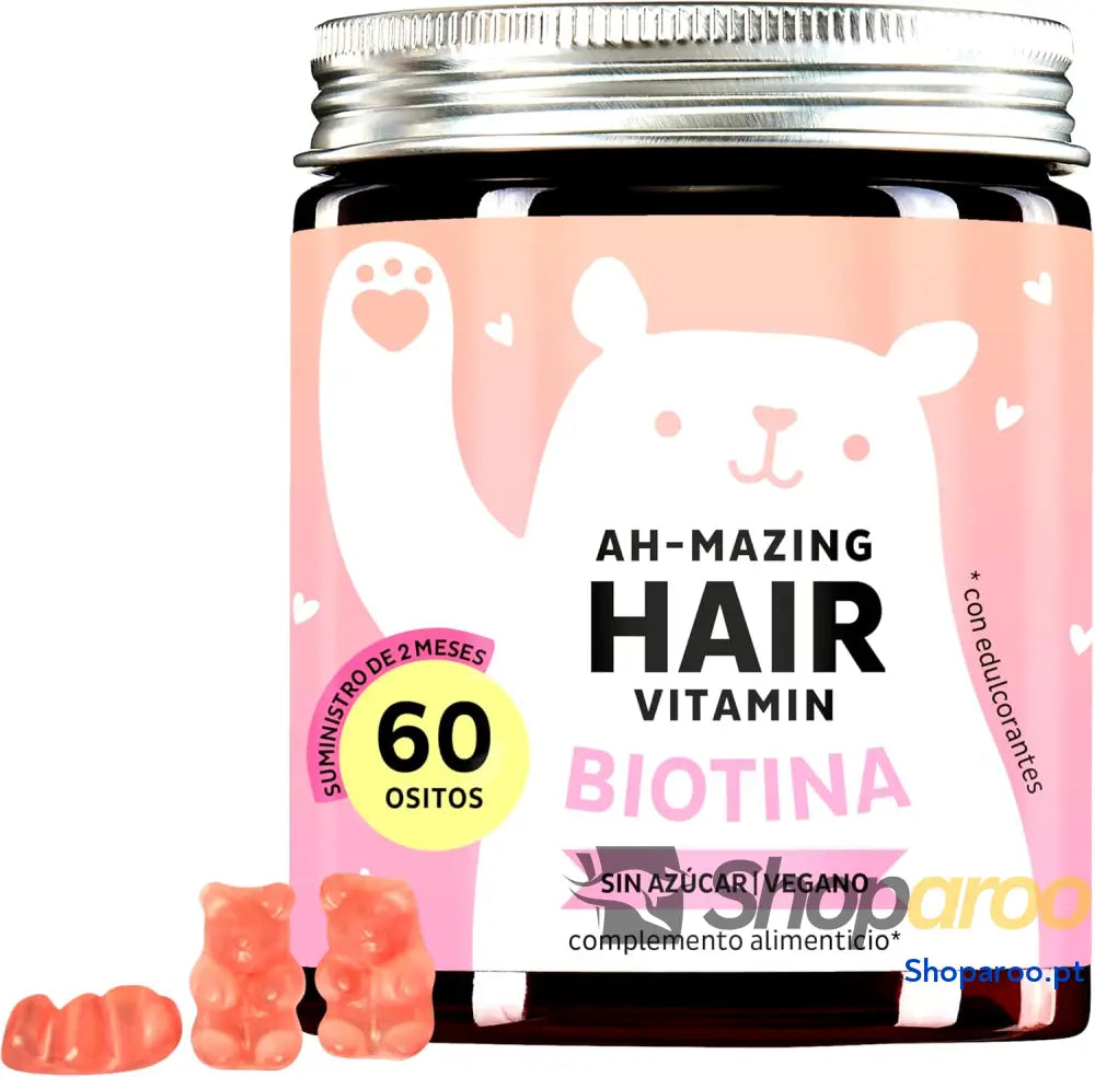 Vitaminas para Cabelos Gominolas Veganas com Biotina e Zinco