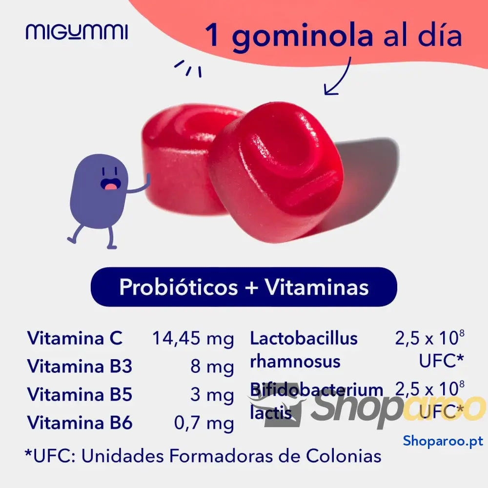 Gominolas probióticas para crianças 100 Gummies sabor natural cereja probióticos vitamina C B3 B5 e B6 Flora intestinal