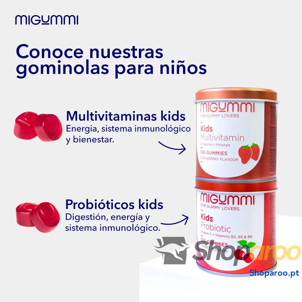 Gominolas probióticas para crianças 100 Gummies sabor natural cereja probióticos vitamina C B3 B5 e B6 Flora intestinal