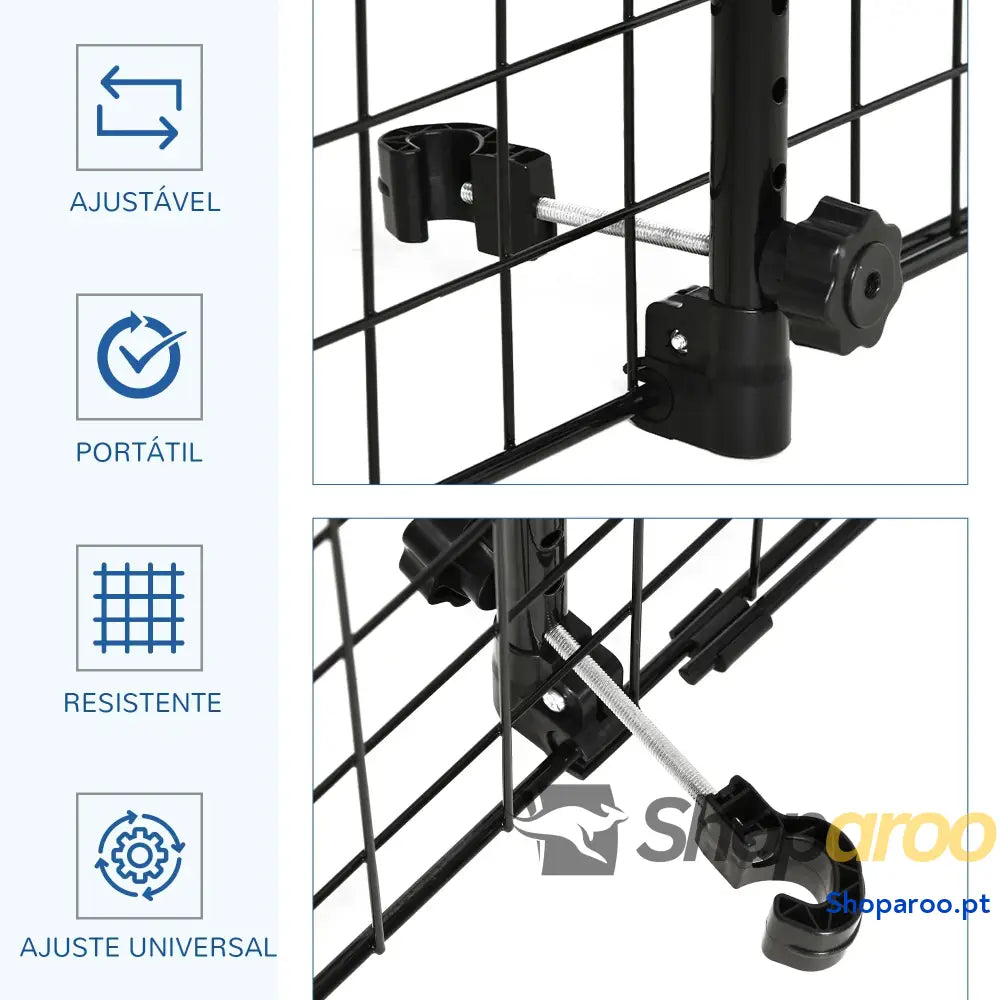 Grade de Segurança Carro para Cães Extensível Universal com Largura Ajustável 91-152x30cm Preto