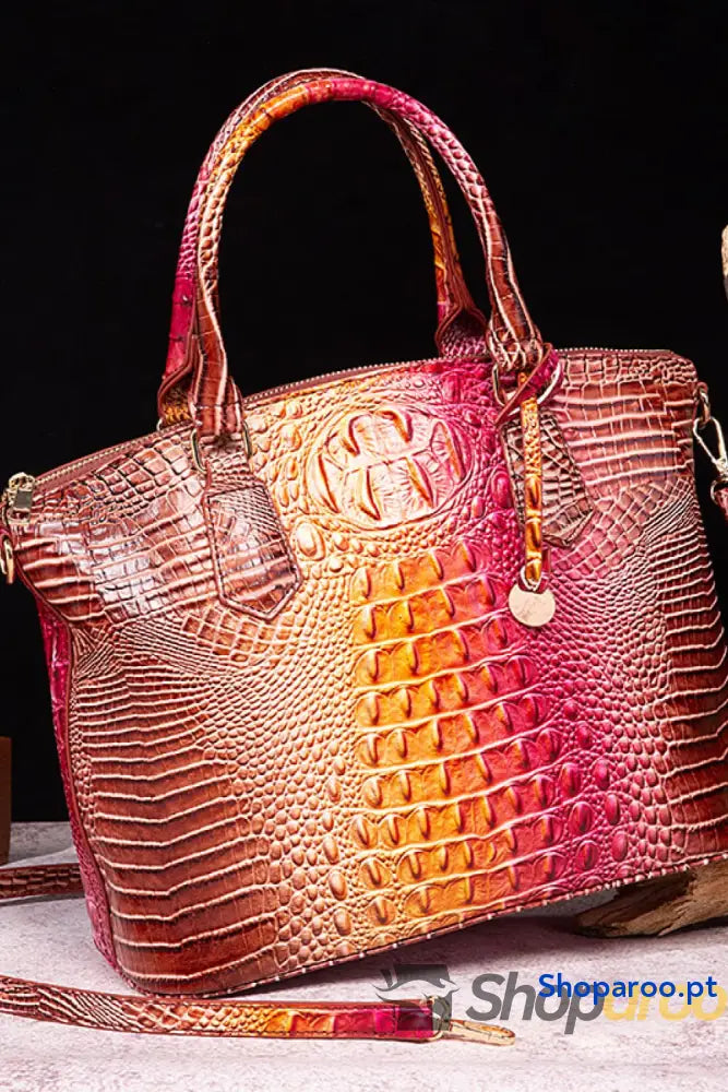 Bolsa de couro PU gradiente tamanho médio moderna e durável