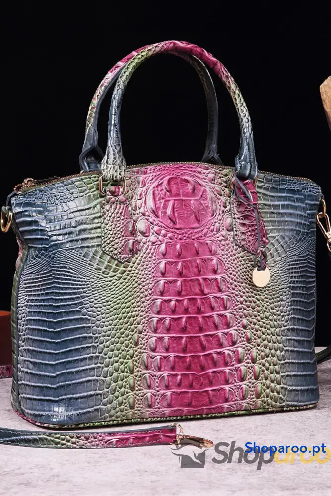 Bolsa de couro PU gradiente tamanho médio moderna e durável