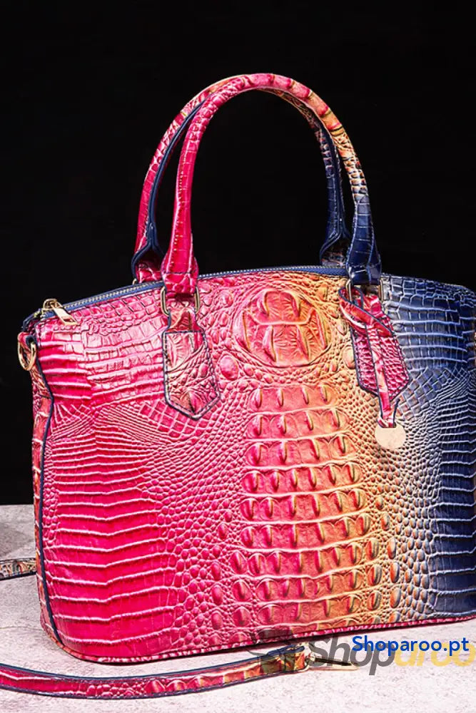 Bolsa de couro PU gradiente tamanho médio moderna e durável