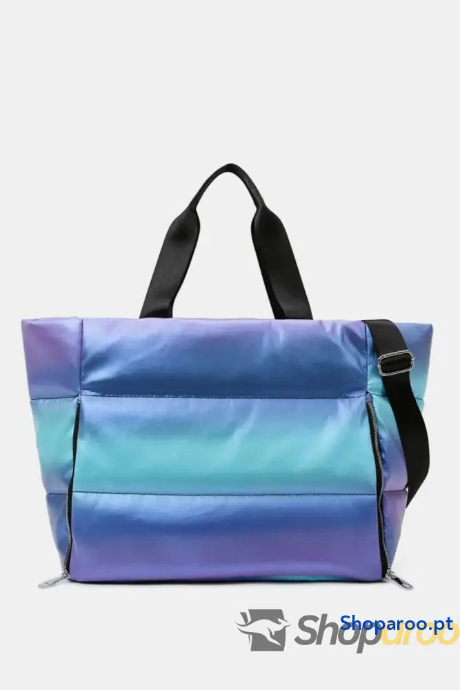 Gradient Quilted Travel Bag with Side Zippers