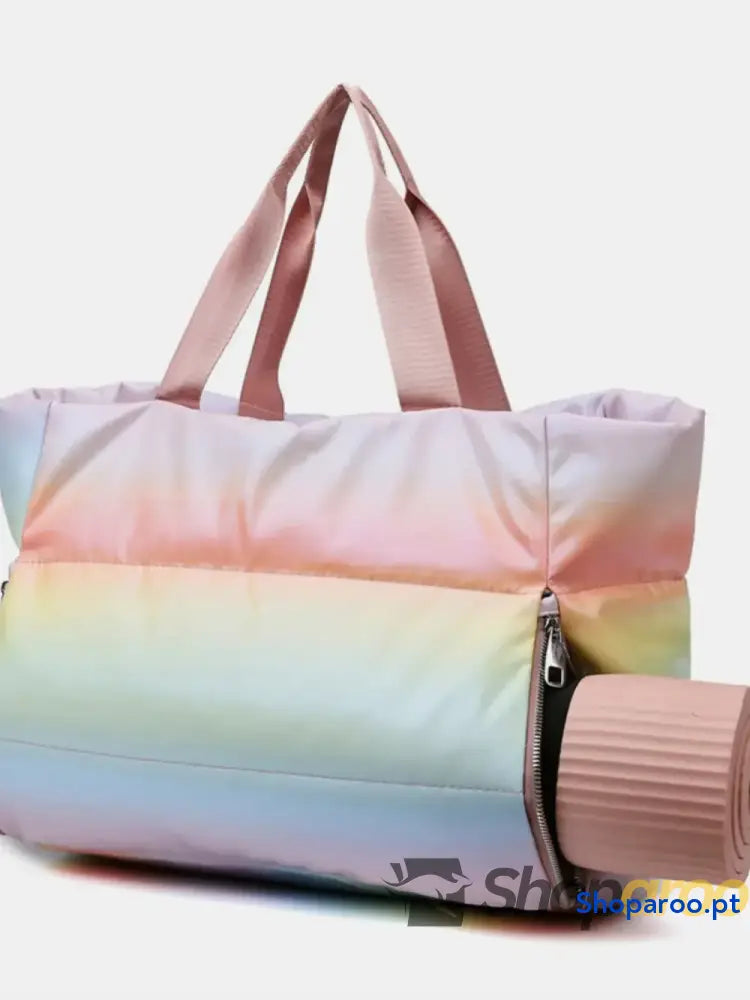 Gradient Quilted Travel Bag with Side Zippers
