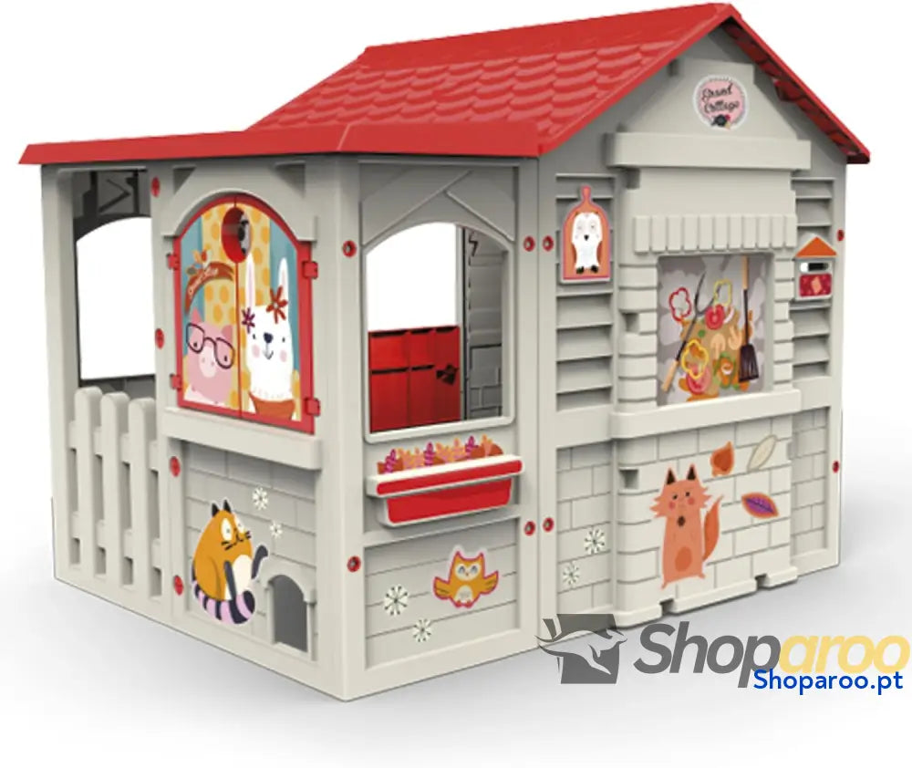 Grand Cottage XL Casinha Infantil para Exterior Fabricada em plástico resistente durável e fácil de montar cor bege