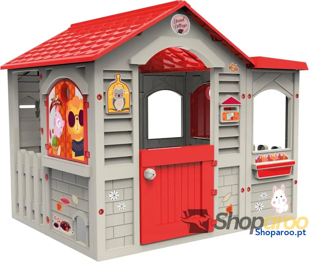 Grand Cottage XL Casinha Infantil para Exterior Fabricada em plástico resistente durável e fácil de montar cor bege