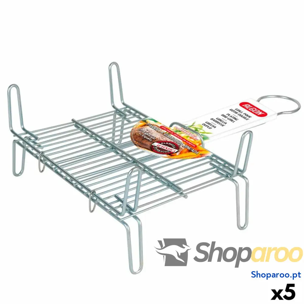 Grelhador Algon   Duplo Zincado 20 x 25 cm (5 Unidades)