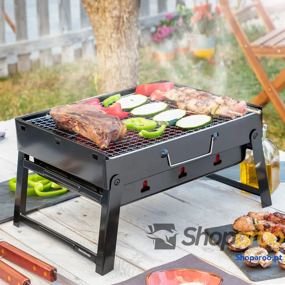 Grelhador dobrável portátil para Carvão BearBQ InnovaGoods