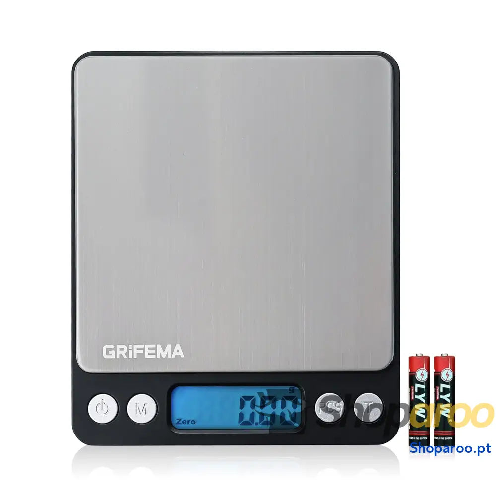 GRIFEMA GA2002 Balança de cozinha com ecrã LCD aço inoxidável balança alimentos multifuncional 5 kg/11 lbs cinzento: