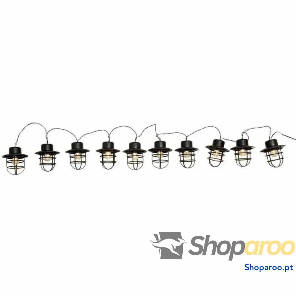 Grinalda de Luzes LED Lumisky Detroit Branco Preto Floral