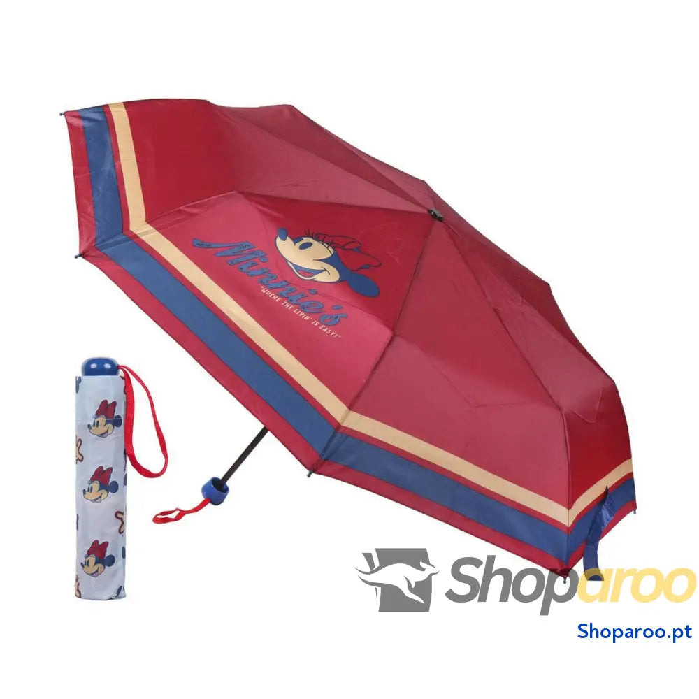Guarda-chuva Dobrável Minnie Mouse Vermelho (Ø 97 cm)