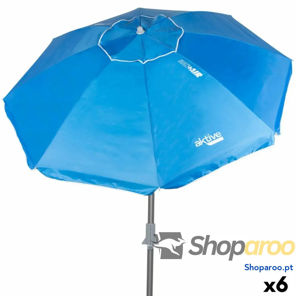 Guarda-sol Aktive Azul 220 x 225 x 220 cm (6 Unidades)