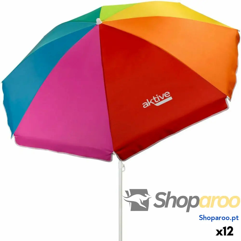 Guarda-sol Aktive Multicolor 180 x 185 x 180 cm 180 x 180 x 180 cm 180 x 189 x 180 cm (12 Unidades)