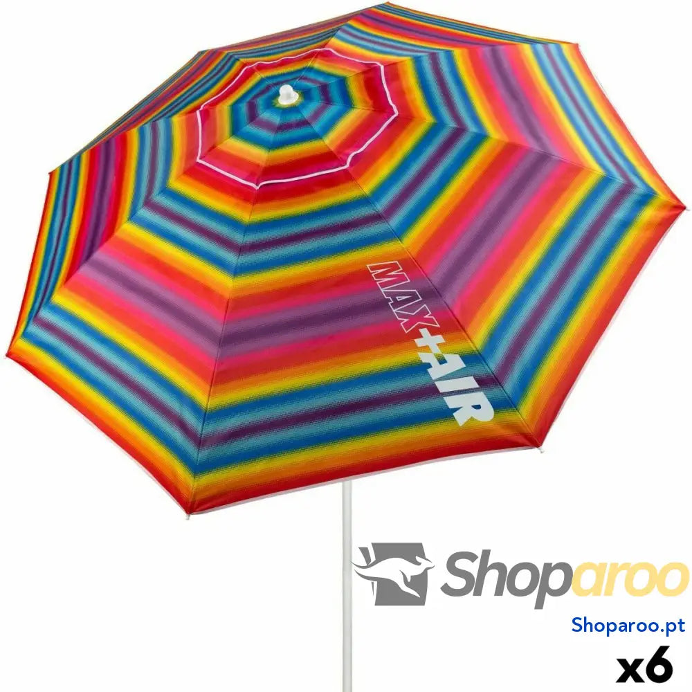 Guarda-sol Aktive Multicolor 220 x 207 x 220 cm 220 x 210 x 220 cm (6 Unidades)