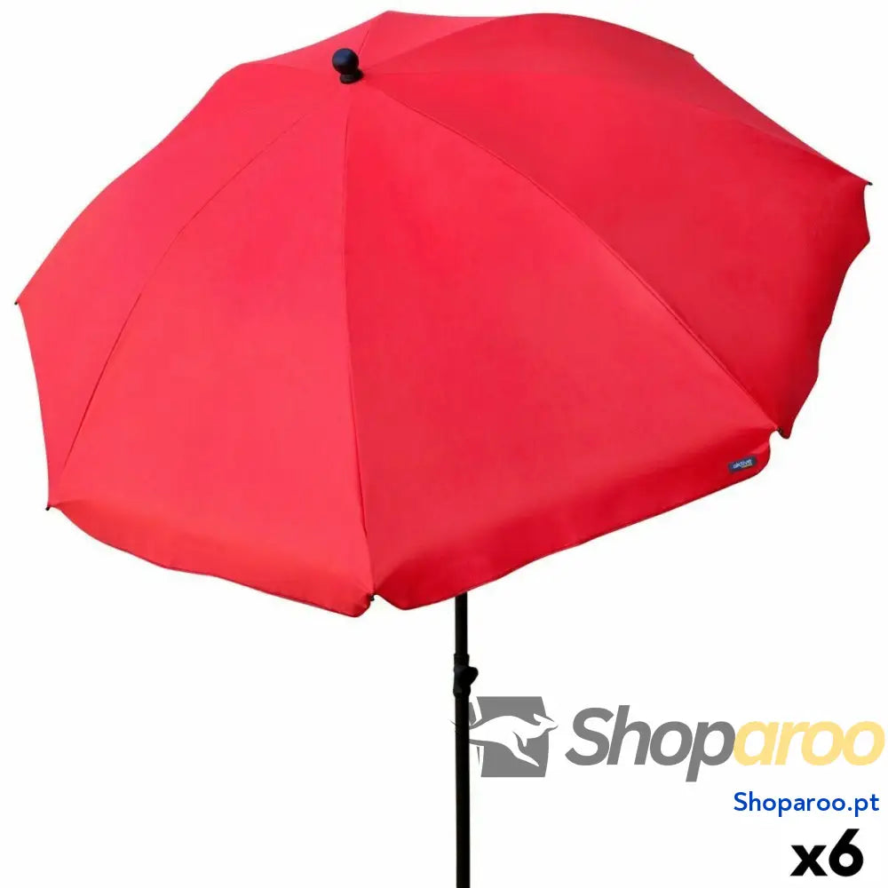 Guarda-sol Aktive Vermelho 240 x 230 x 240 cm (6 Unidades)
