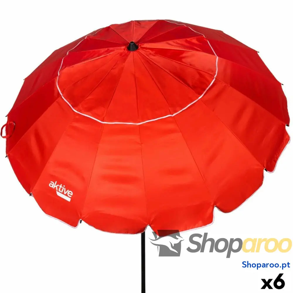 Guarda-sol Aktive Vermelho 240 x 235 x 240 cm (6 Unidades)