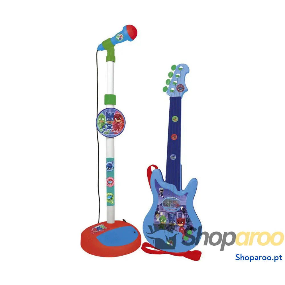 Guitarra Infantil PJ Masks   Microfone Azul