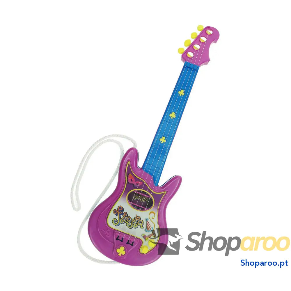 Guitarra Infantil Reig Party 4 Cordas Elétrica Azul Roxo