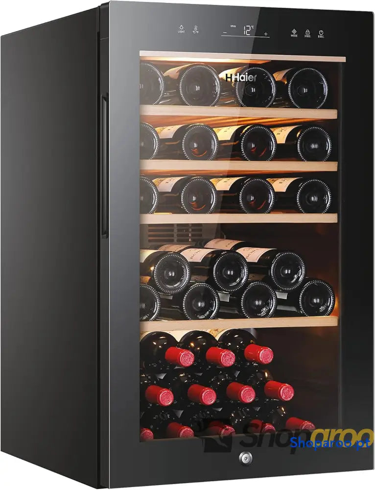 Haier Wine Bank 50 Series 5 HWS49GA 49 Bottle Bar WIFI Prateleiras de madeira Filtro anti UV carvão Arrefecimento