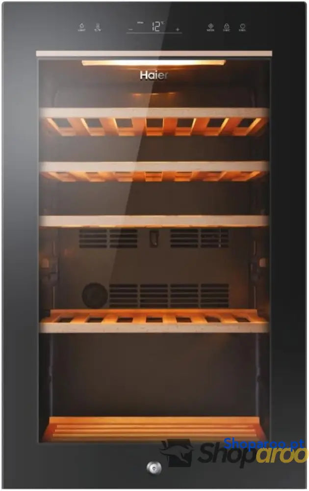 Haier Wine Bank 50 Series 5 HWS49GA 49 Bottle Bar WIFI Prateleiras de madeira Filtro anti UV carvão Arrefecimento