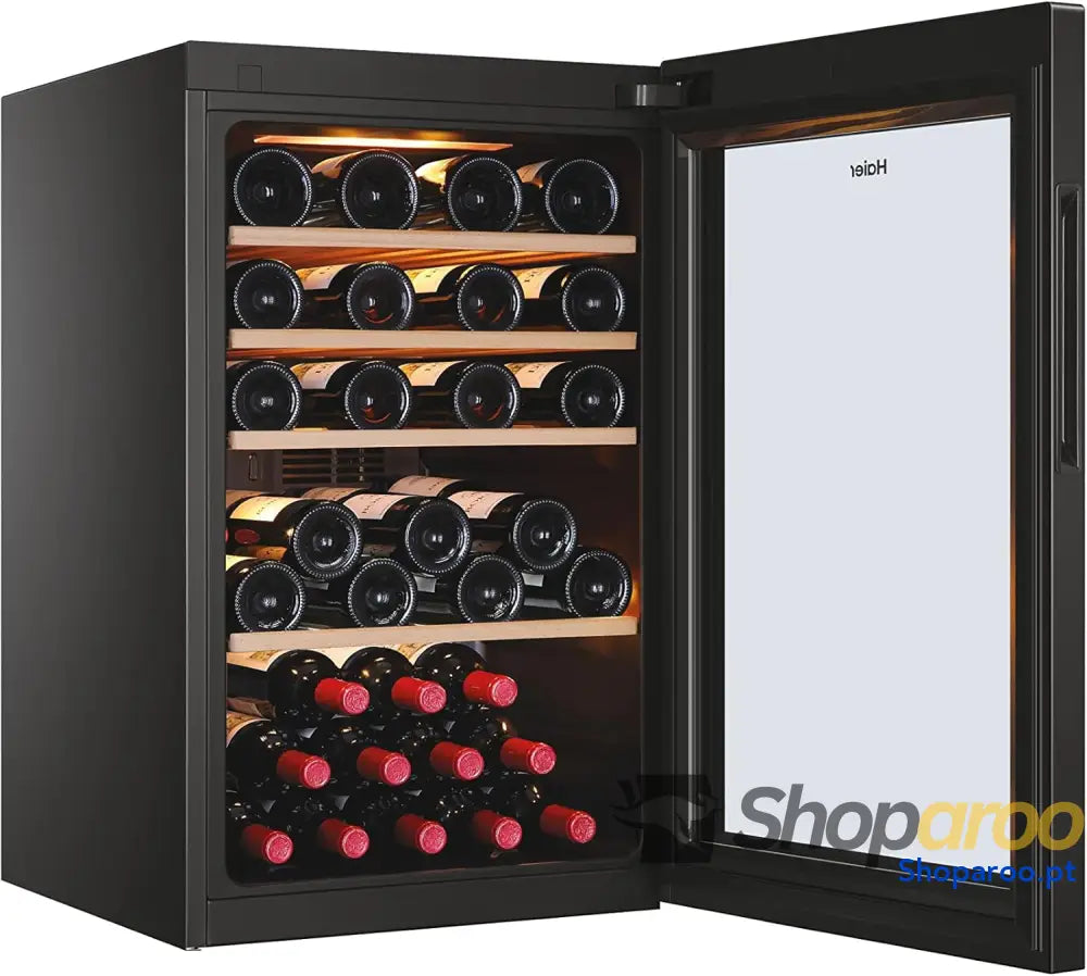 Haier Wine Bank 50 Series 5 HWS49GA 49 Bottle Bar WIFI Prateleiras de madeira Filtro anti UV carvão Arrefecimento