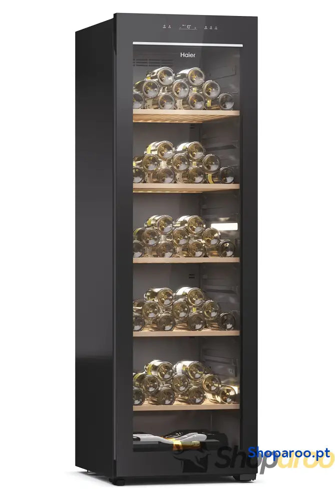 Haier Wine Bank 50 Series 5 HWS49GA 49 Bottle Bar WIFI Prateleiras de madeira Filtro anti UV carvão Arrefecimento