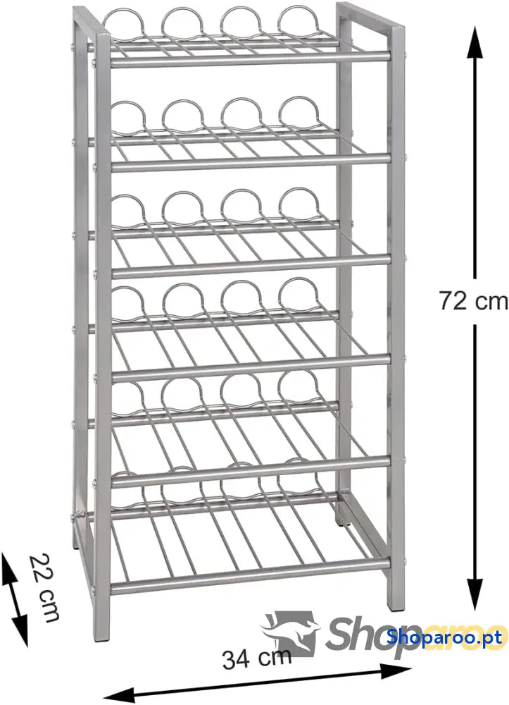 Garrafeira de alumínio metal Dim.: AN 34 cm x L 72 P 22 estilo: Moderno