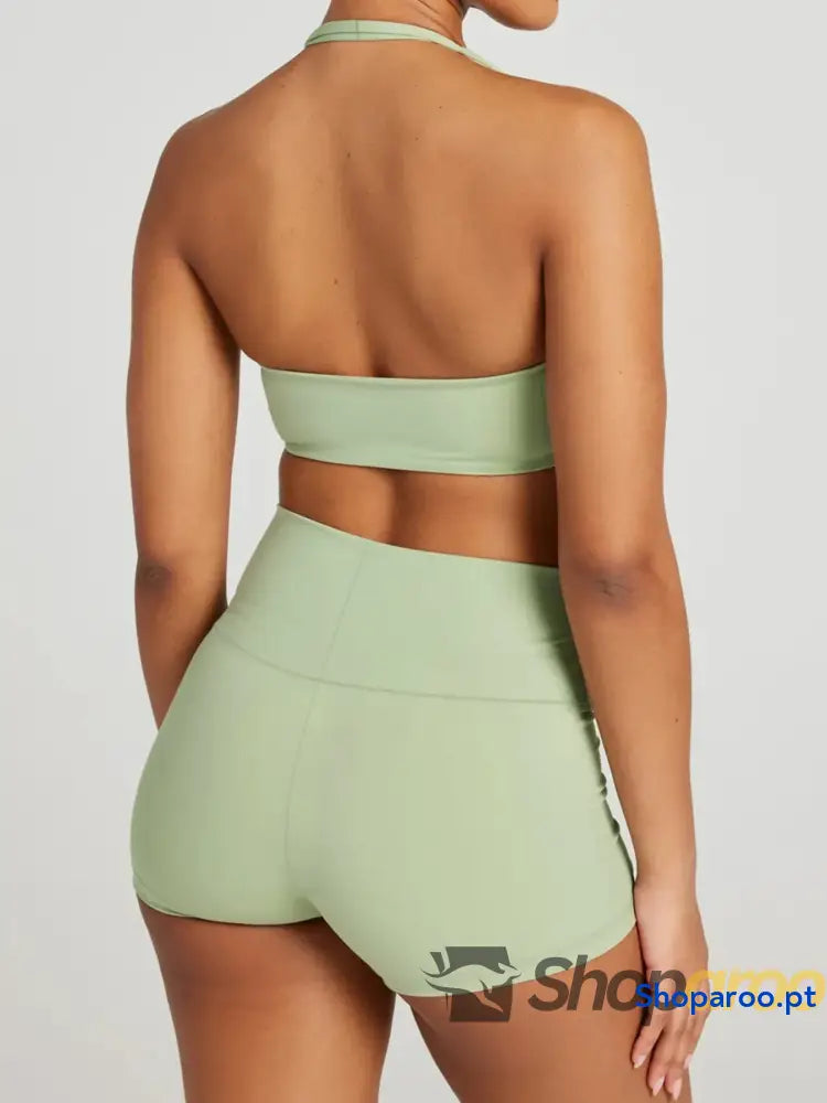 Halter Neck Cami and Shorts Active Set