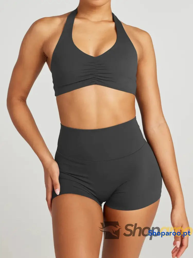Halter Neck Cami and Shorts Active Set