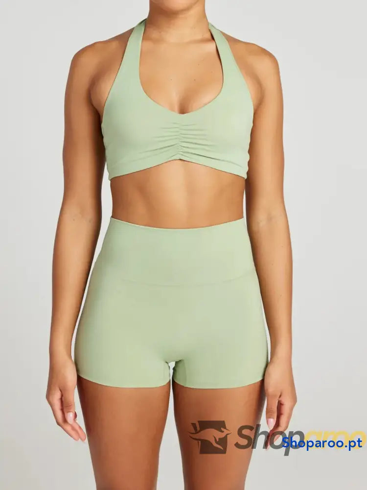 Halter Neck Cami and Shorts Active Set