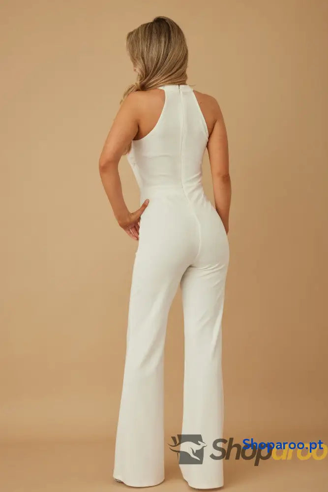 Halter Style Jumpsuit With Drag Chain