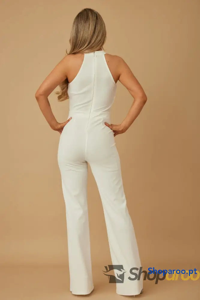Halter Style Jumpsuit With Drag Chain