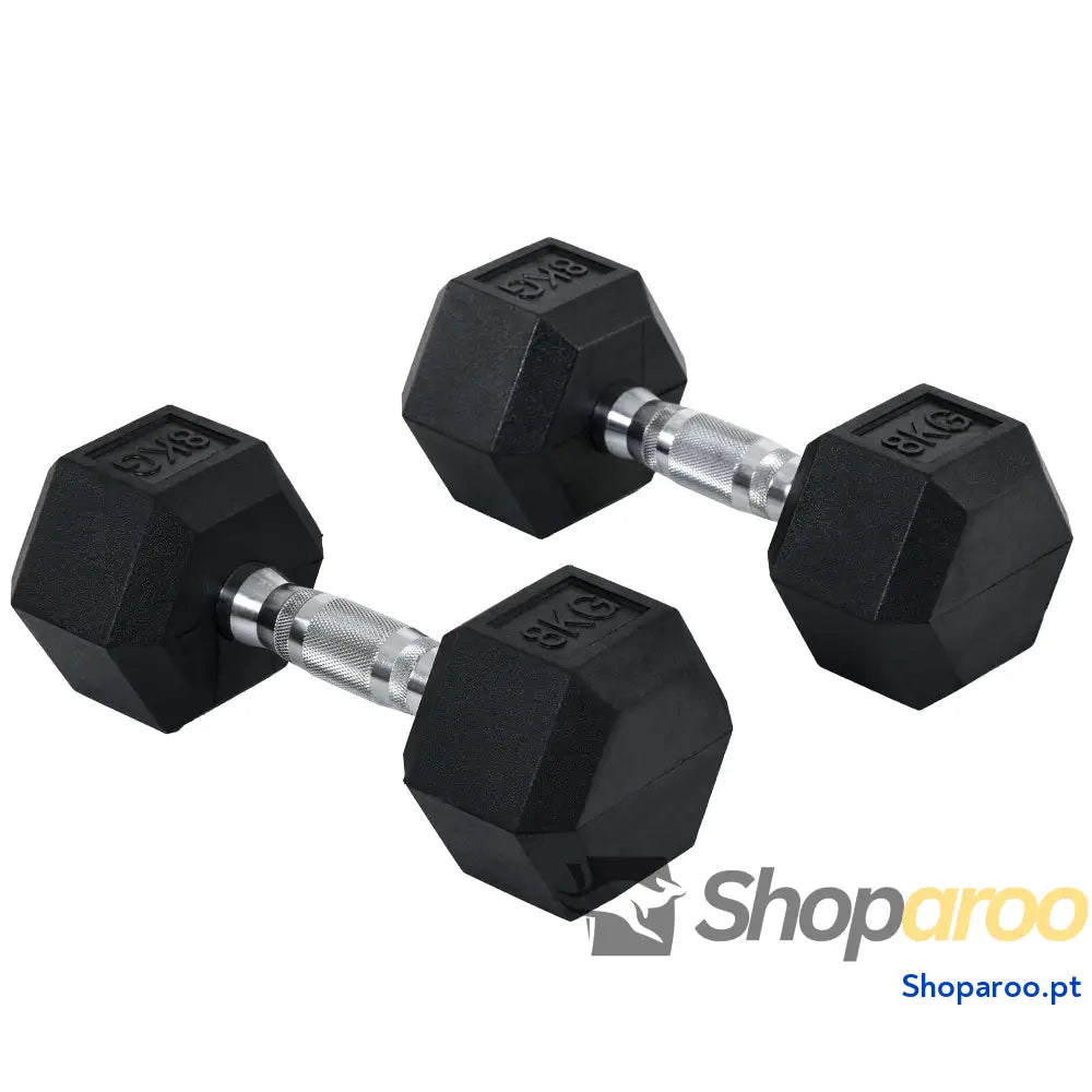 Haltere Hexagonal 15 kg com Barra Metálica para Ginásio e Casa