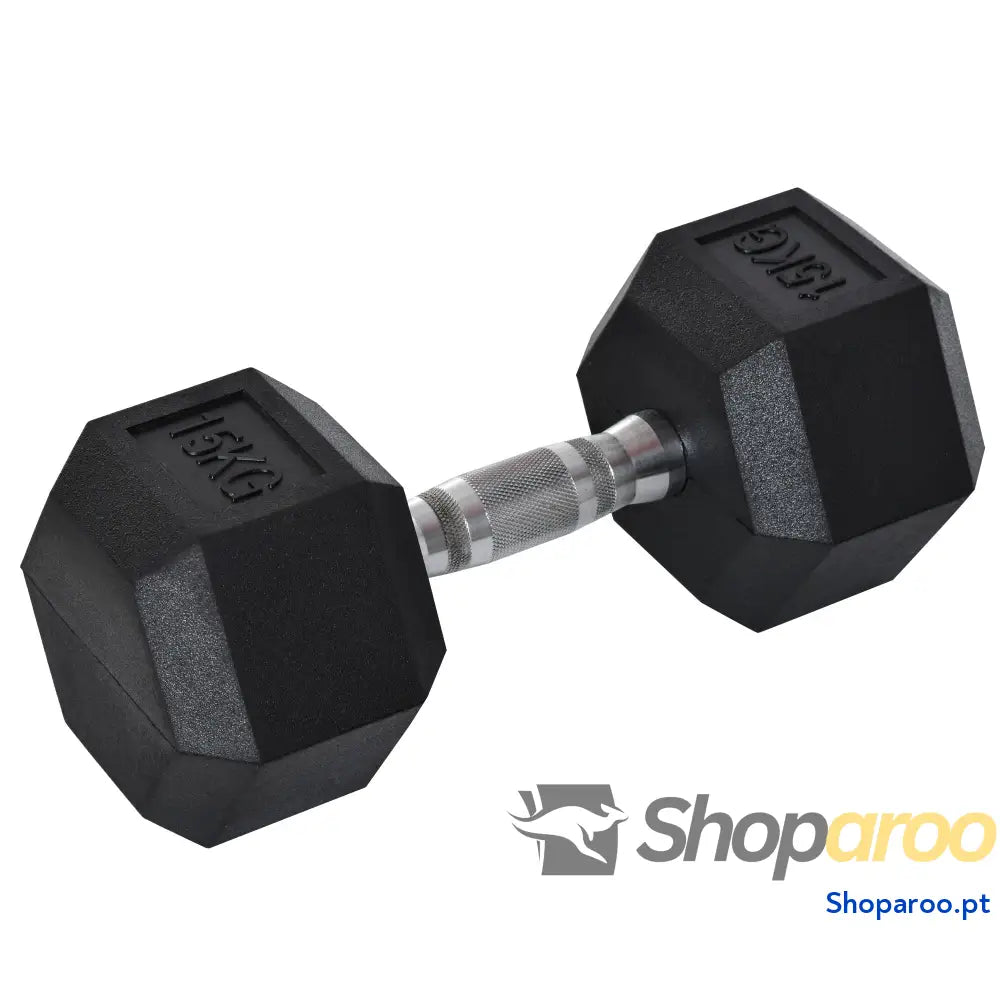 Haltere Hexagonal 15 kg com Barra Metálica para Ginásio e Casa