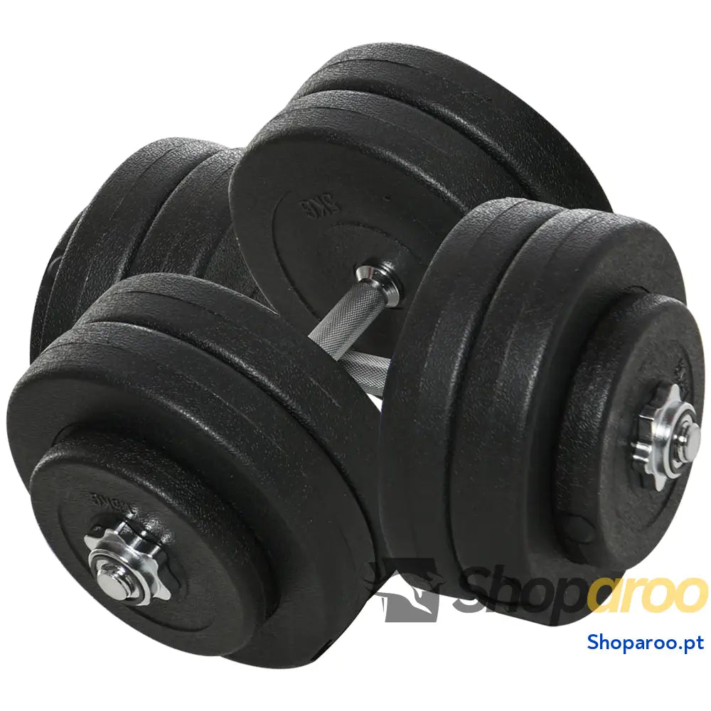 Haltere Hexagonal 15 kg com Barra Metálica para Ginásio e Casa