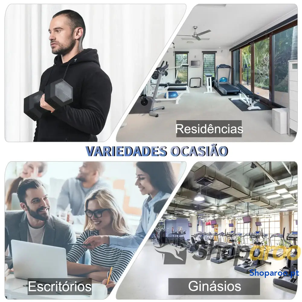 Haltere Hexagonal 15 kg com Barra Metálica para Ginásio e Casa
