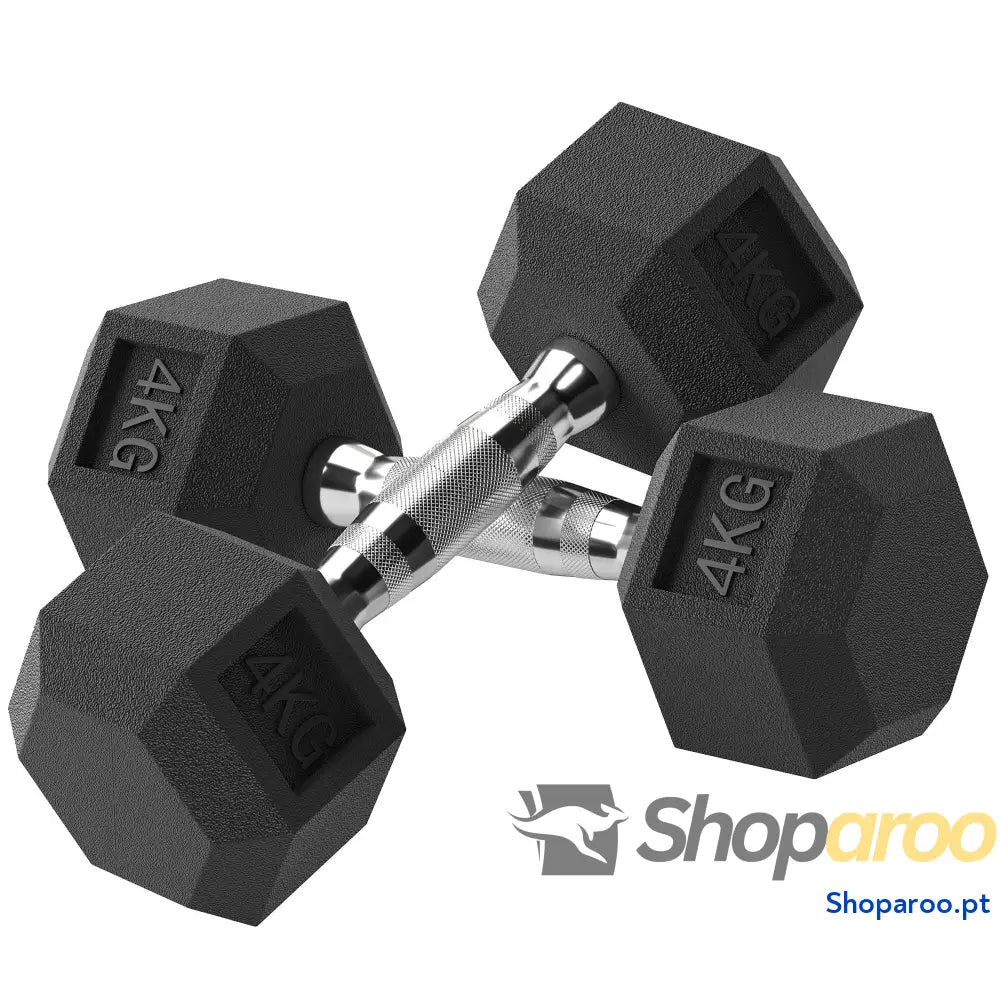 Haltere Hexagonal 15 kg com Barra Metálica para Ginásio e Casa