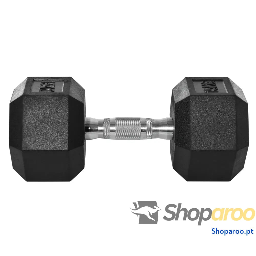 Haltere Hexagonal 15 kg com Barra Metálica para Ginásio e Casa